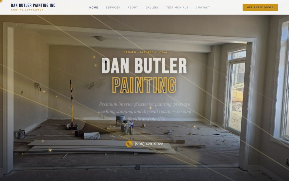 Dan Butler Painting website built by Webscales