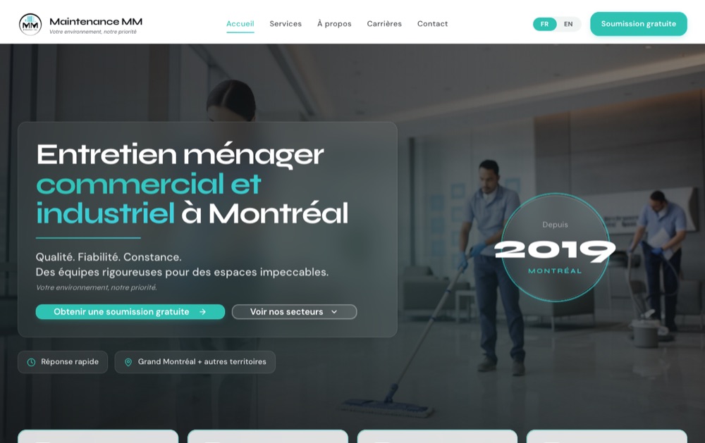 Maintenance MM website built by Webscales